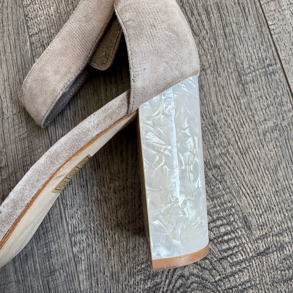 Jeffrey Campbell Lindsay Lucite-Heeled Sandals- Taupe- Size 7 - Picture 3 of 5